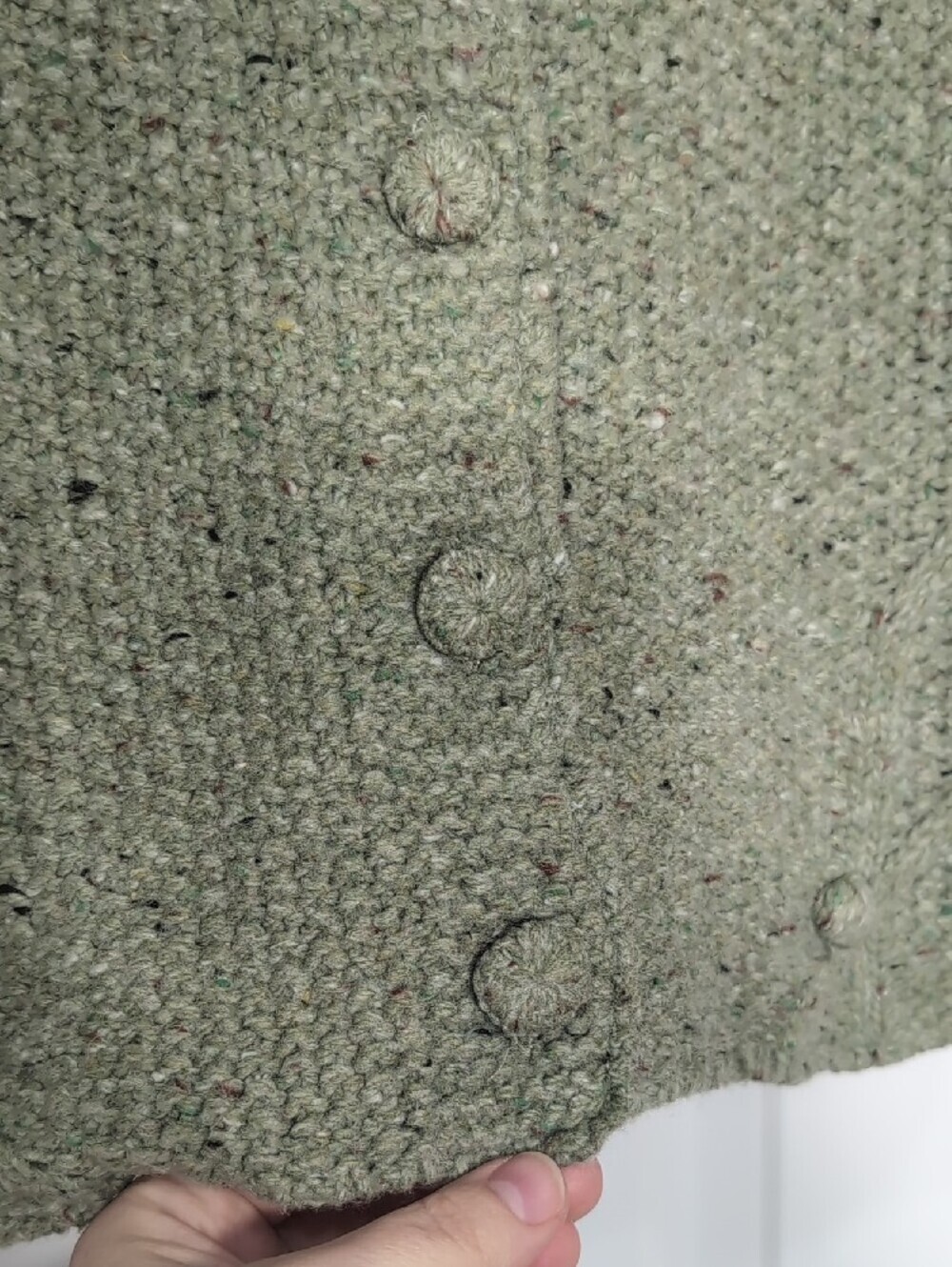 Anthropologie Far Away From Close 
Sweater Size XL Green Wool Cross-Back Cable - Picture 6 of 12
